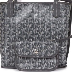 Grey Reversible Tote Bag with Matching Pouch